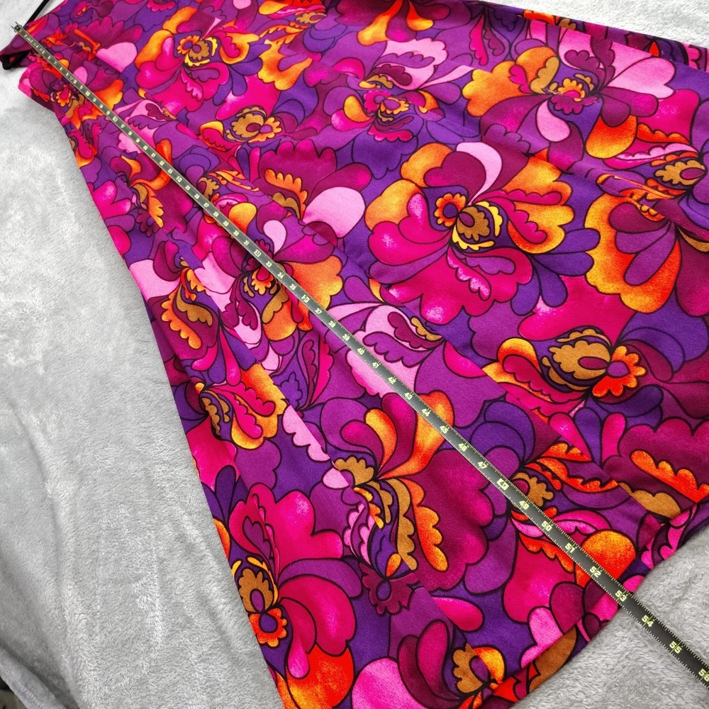 Hale Aloha Vintage Hawaiian Bark Cloth Day Glow Maxi Dress size XS-small - Picture 4 of 11